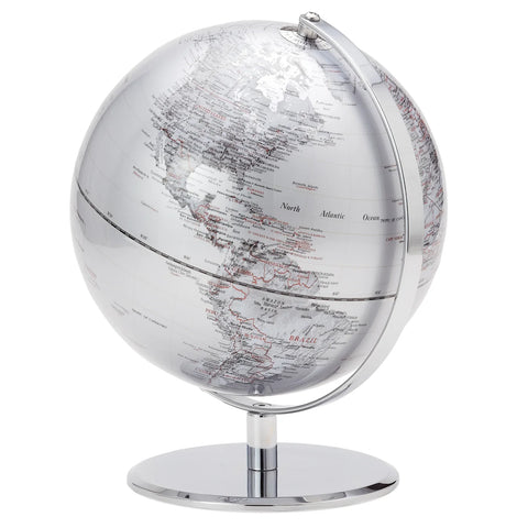 Latitude World Globe - Silver