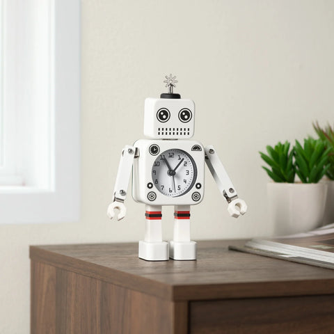 Robot Alarm Clock - White