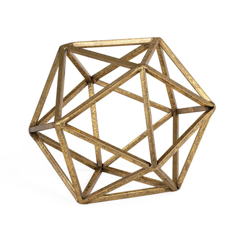 Oro Gold Polygon 8.25" Diameter Decor Sculpture