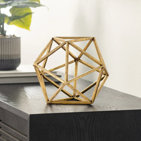 Oro Gold Polygon 8.25" Diameter Decor Sculpture