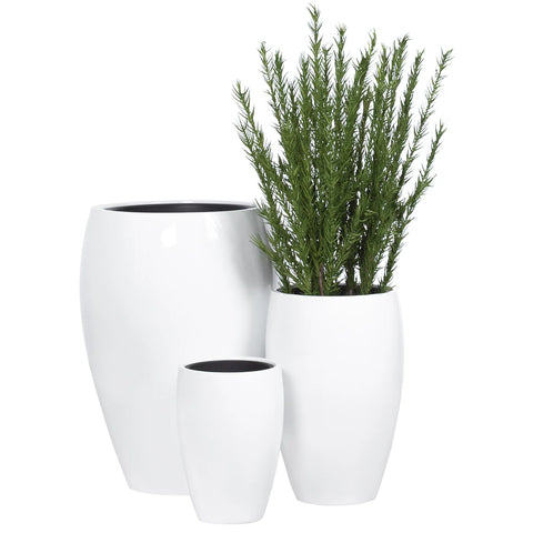Aria Polystone 3 Piece Tapered Planter Set with Liners