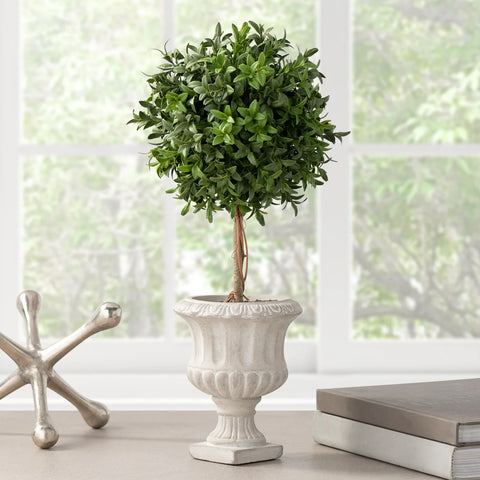 Arabella Potted 18" Faux Single Ball Topiary