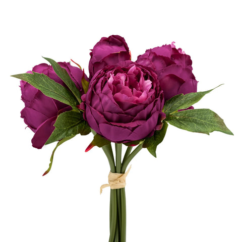 Blushing Peony 5 Bloom Bouquet - Purple