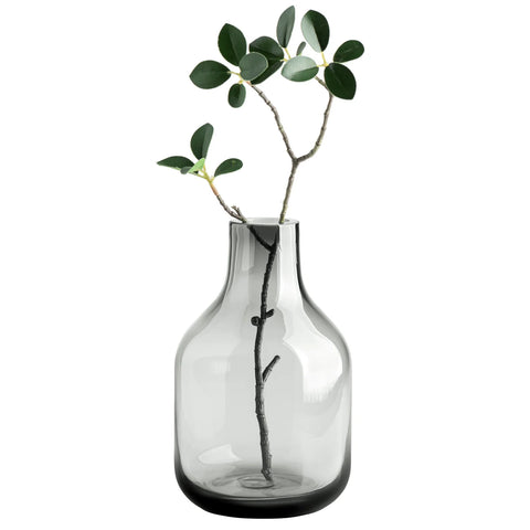 Beau Mini Bottle 8h" Glass Vase - Smoke