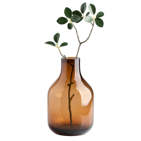 Beau Mini Bottle 8h" Glass Vase - Brown