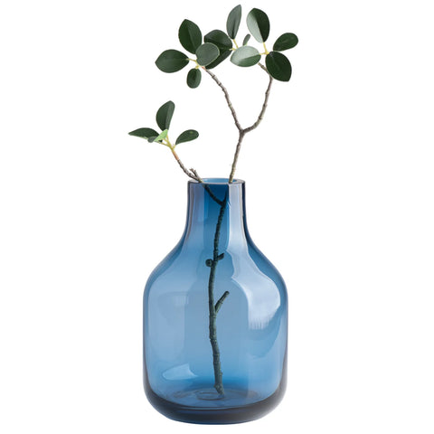 Beau Mini Bottle 8h" Glass Vase - Blue