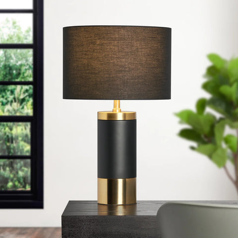 Loris Column Brass/Black Cement Table Lamp
