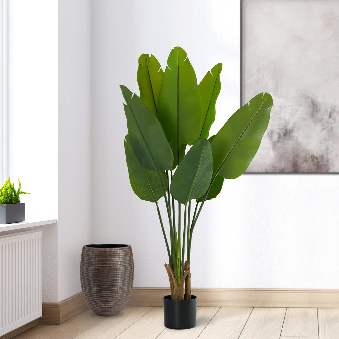 house plant with banana like leaves Banana Leaf Tree 47h" Potted Faux Plant – Briers Home Furnishings