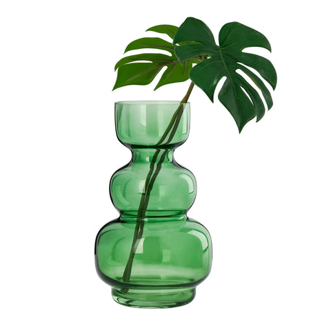 Riva Multi Bulb Green Glass 9.5h" Vase