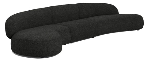 Moritz Sectional 3-Piece Chaise Facing Left in Licorice Boucle