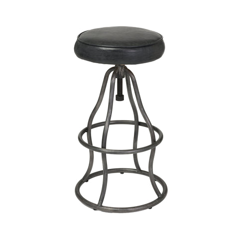 Bowie Bar Stool - Black Leather