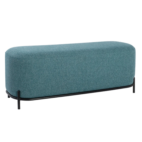 Pender Pin Leg Upholstered Long Bench - Blue