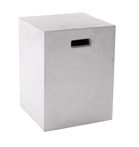 Castor Sealed Concrete End Table - White