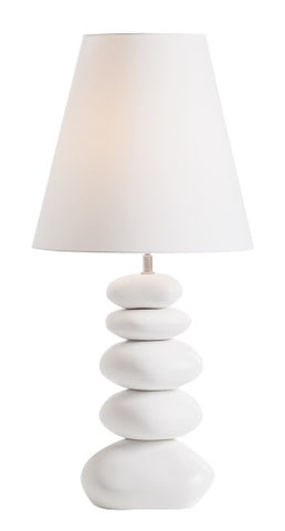 Oslo Ceramic Stacked Stone Table Lamp - White