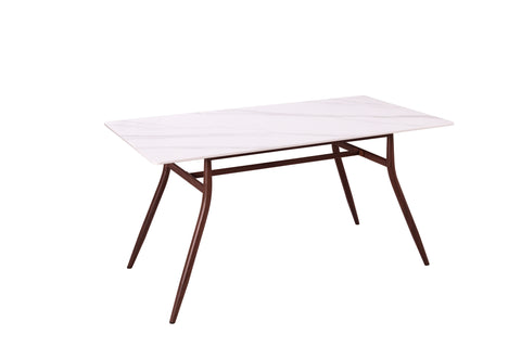 Caribou Rectangle White Sintered Stone Dining Table