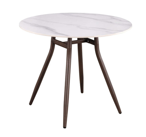 Caribou Round White Sintered Dining Table