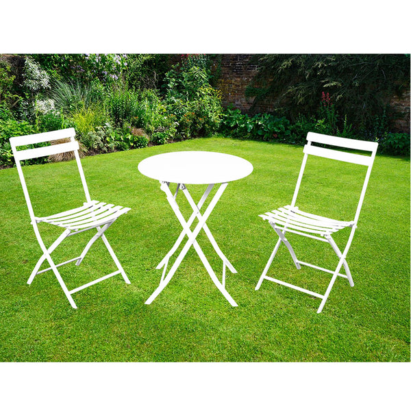 Metal Patio Dining Set - White
