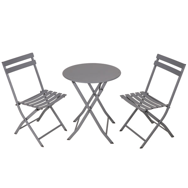 Metal Patio Dining Set - Grey
