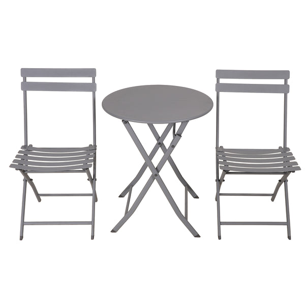 Metal Patio Dining Set - Grey