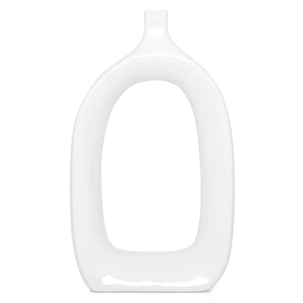 Open 15.75  Vase Tall - White