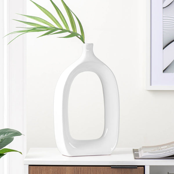 Open 15.75  Vase Tall - White