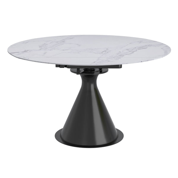 Goddess Round Dining Table with Extension (White)