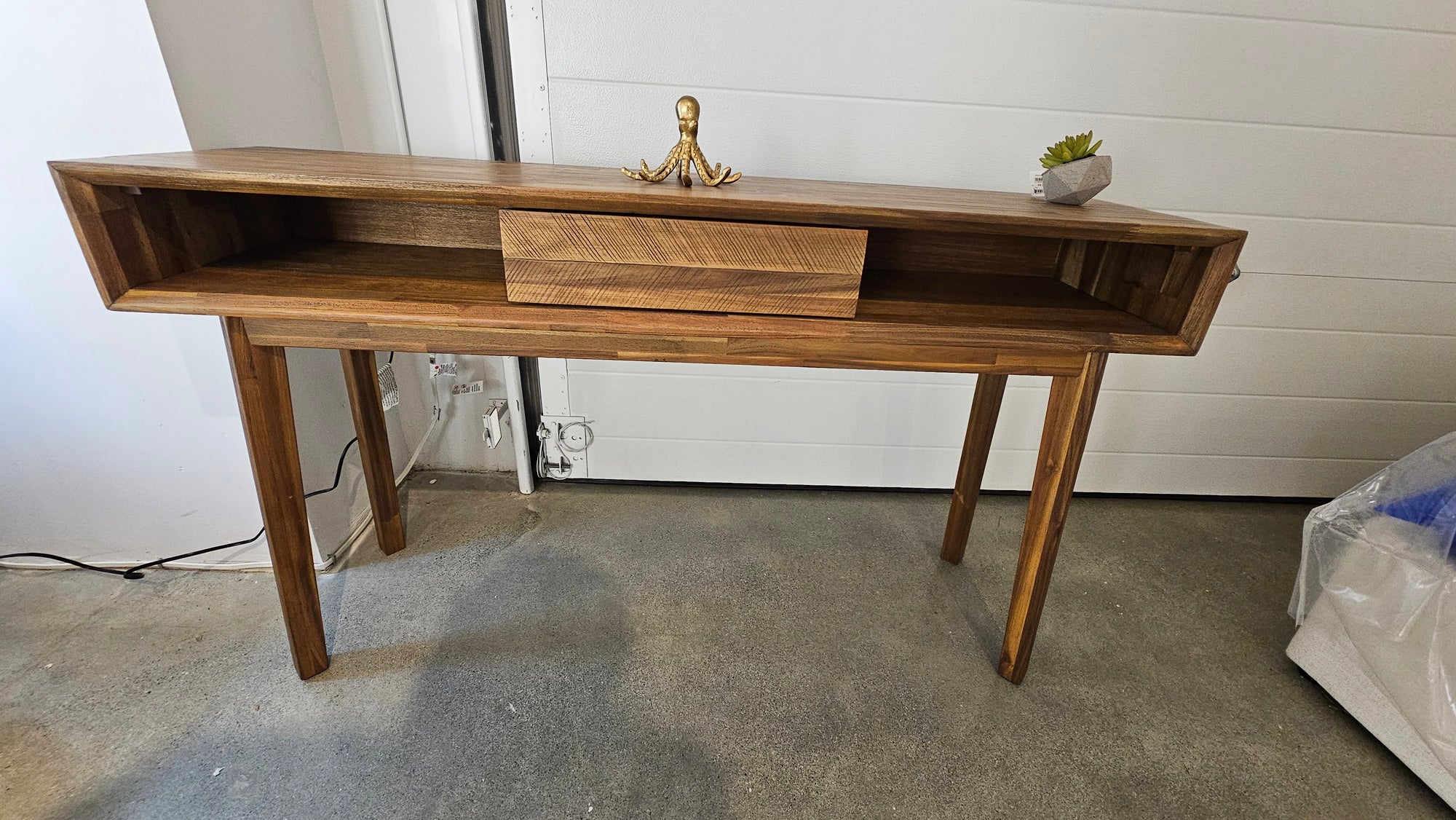 Solid Acacia Wood Console Table – Warm Pecan Finish (Floor Model)