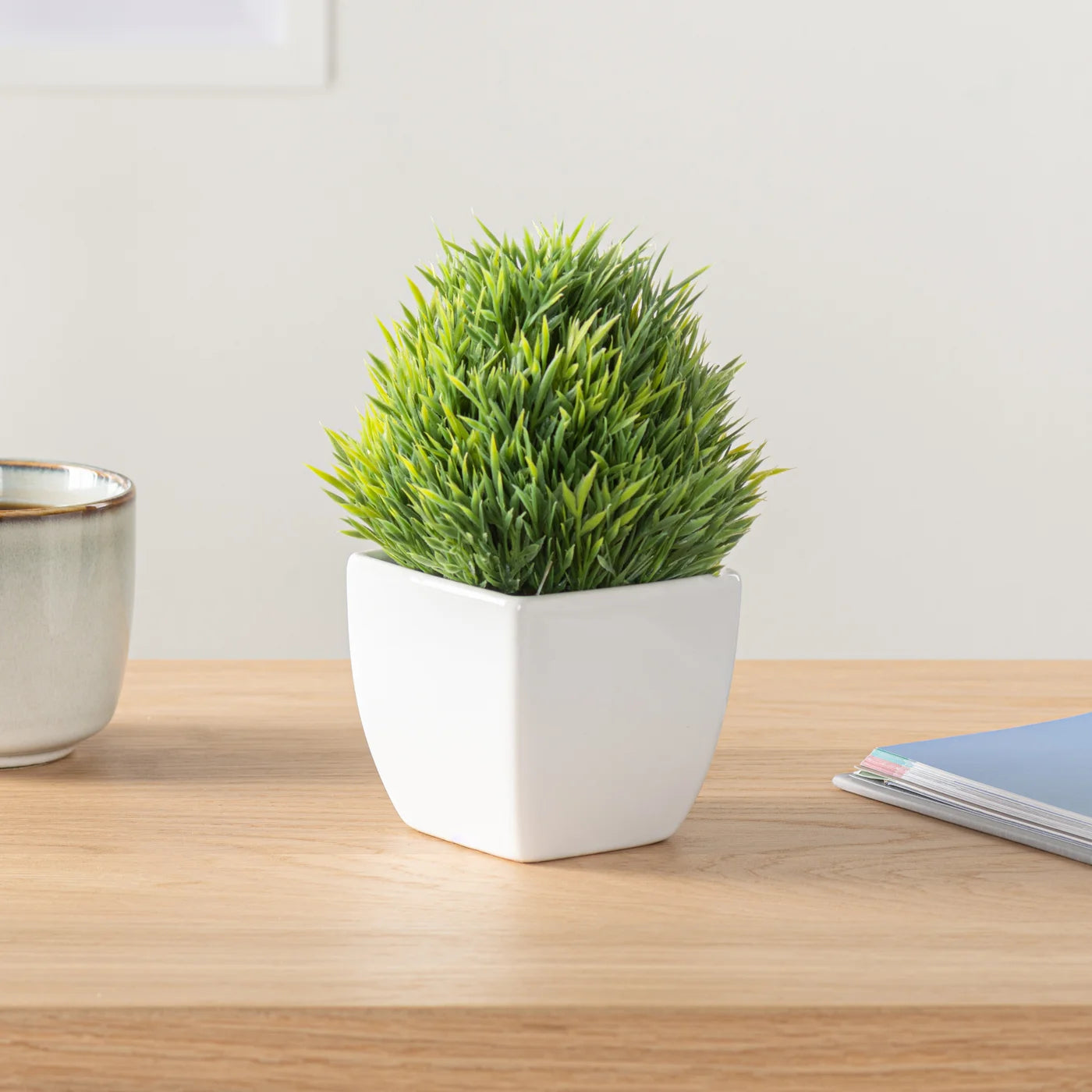 Tapered Ceramic 6.75h" Faux Potted Grass