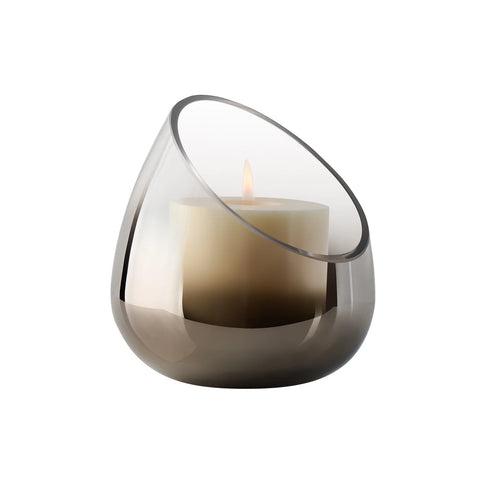 Smoke Mirror 5.5h" Angled Cone Hurricane Vase
