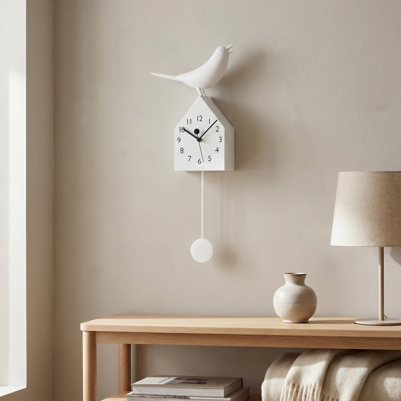 Motion Birdhouse Clock with Removable Pendulum