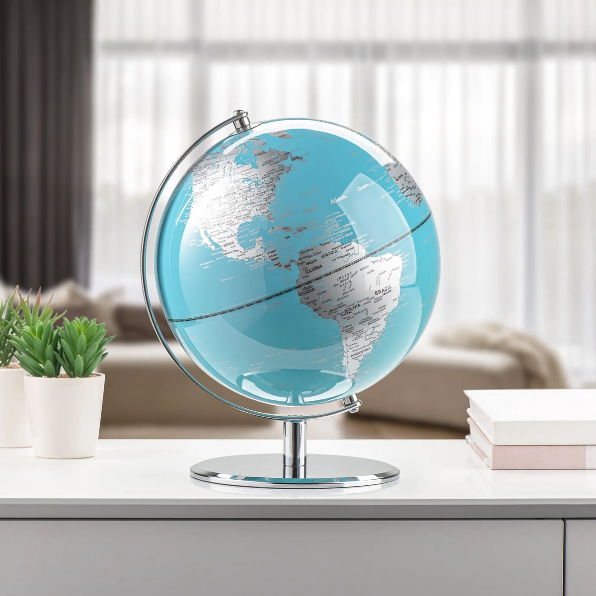 Latitude World Globe - Teal – Briers Home Furnishings
