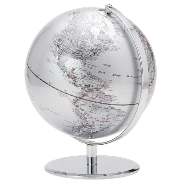 Latitude World Globe - Silver