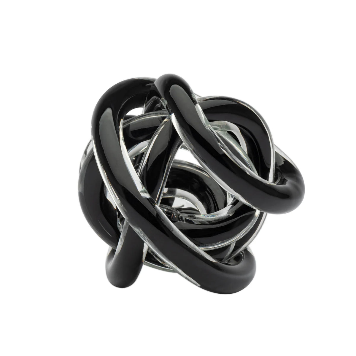 Orbit Glass Knot Decor Ball - Black