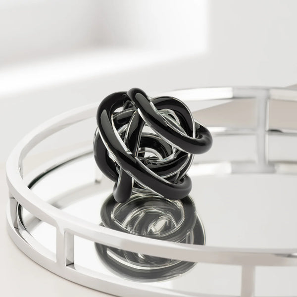 Orbit Glass Knot Decor Ball - Black