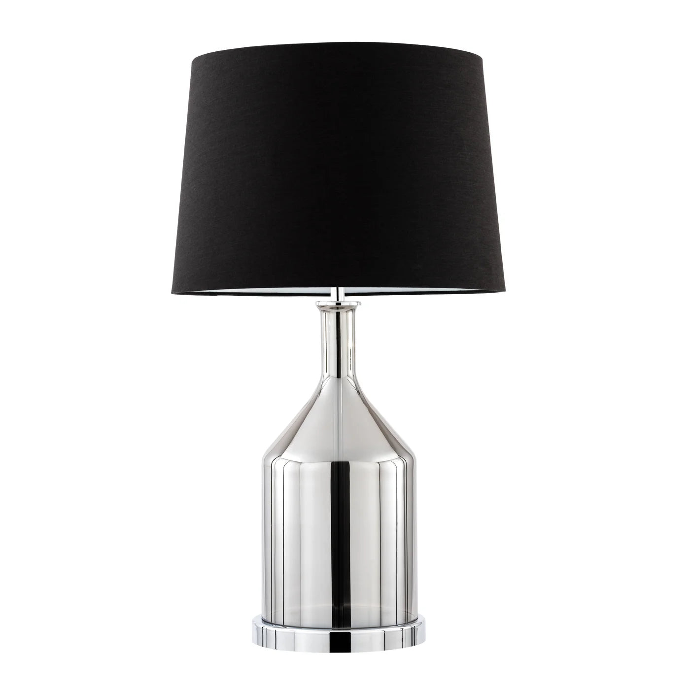 Glass Flask Chrome Table Lamp