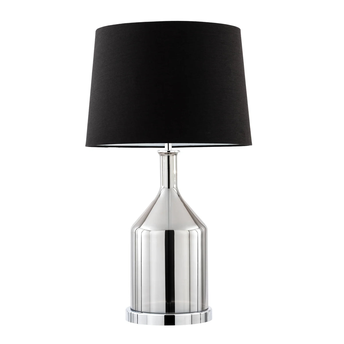 Glass Flask Chrome Table Lamp
