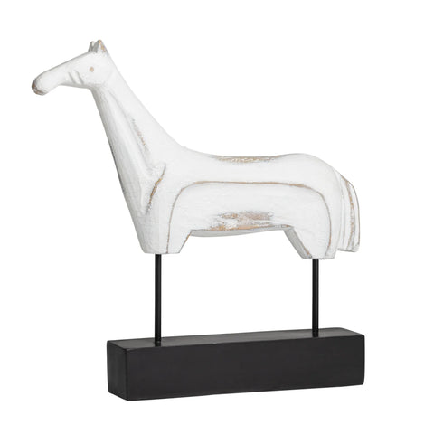 Noble Horse 16.75h" Decor Sculpture - White