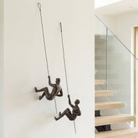 Cliff Resin Men Wall Sculpture Set