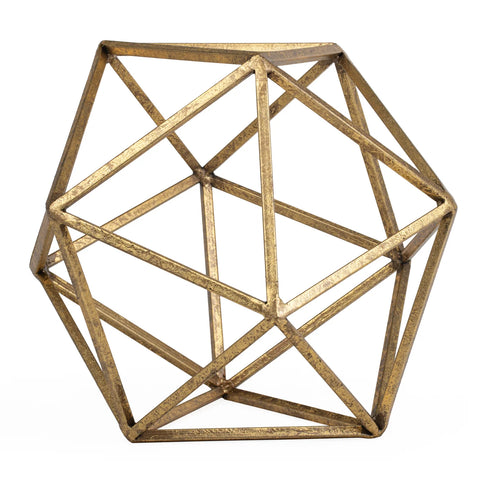 Oro Gold Polygon 10.5" Diameter Decor Sculpture