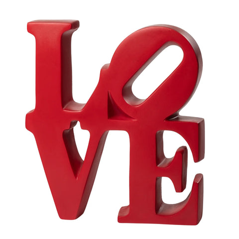 Word Art Red Resin Decor Sculpture - Love