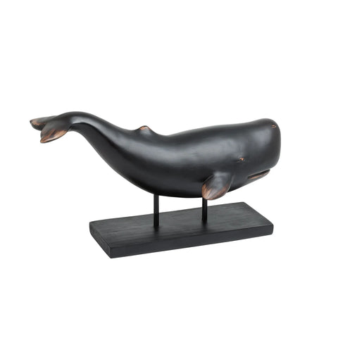 Whale Resin Decor Statue - Brown