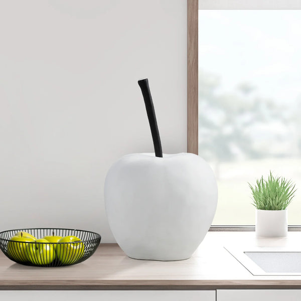 Grand Apple Oversized Resin Decor Sculpture - White