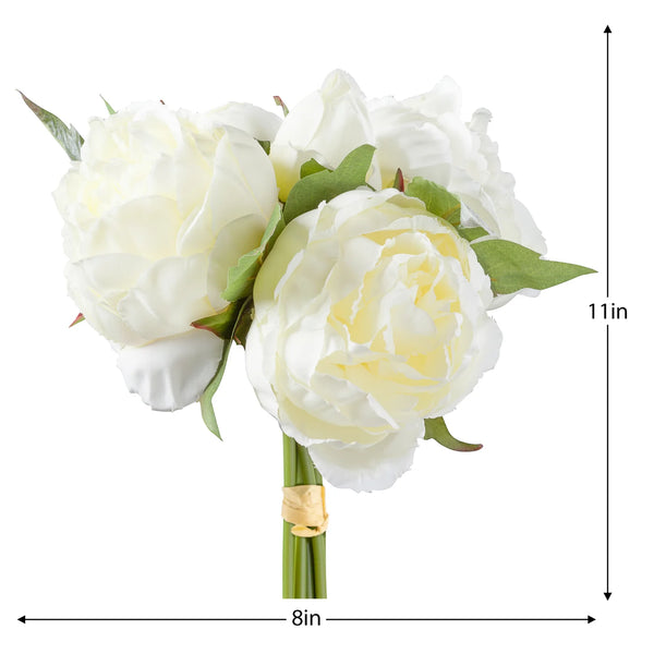 Blushing Peony 5 Bloom Bouquet - Creme