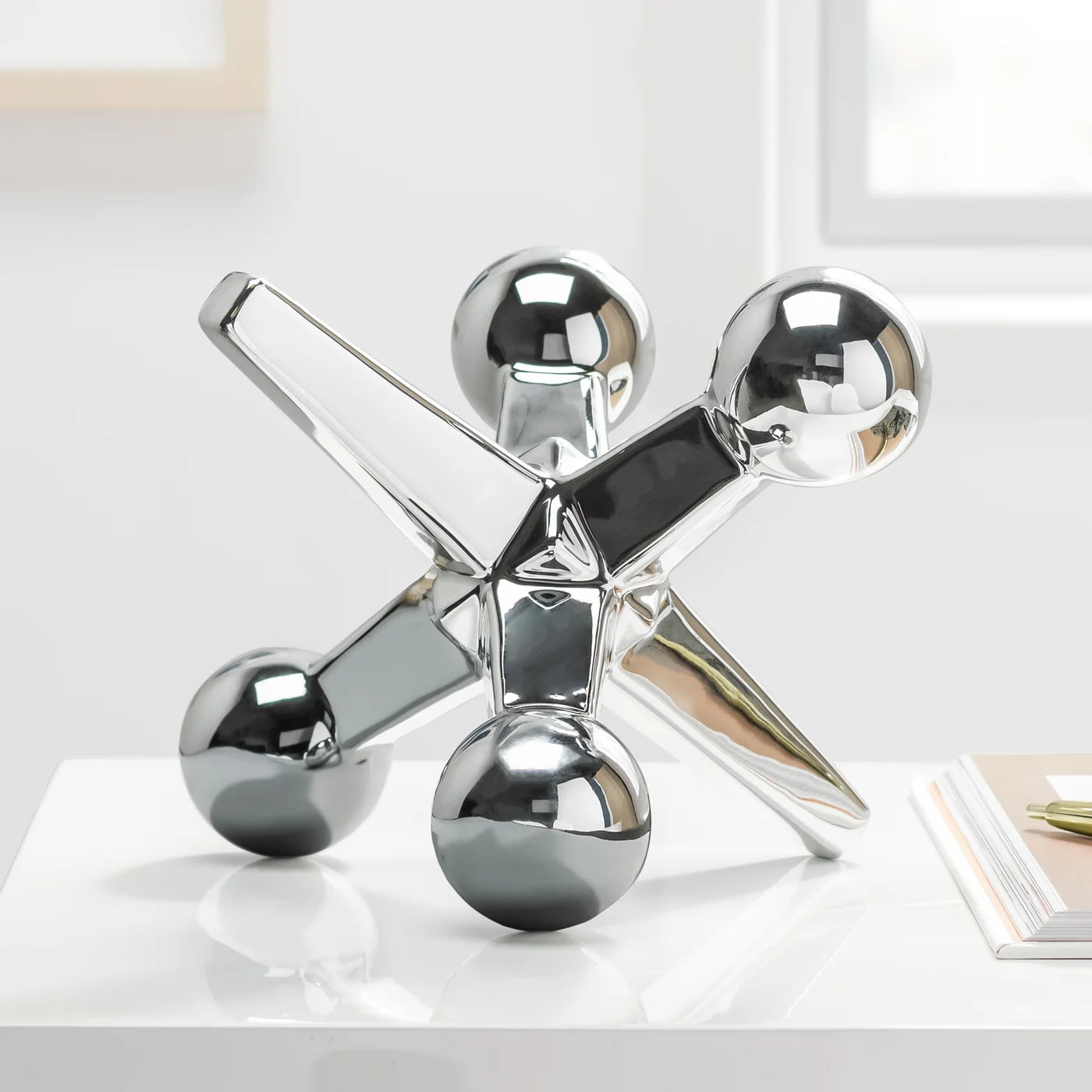 Jack Ceramic Decor Sculpture - Silver