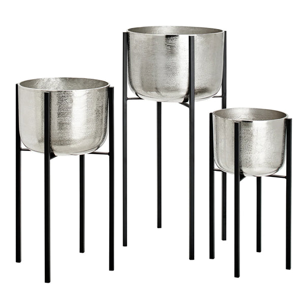 Basin Aluminum 3 Piece Standing Planter Set