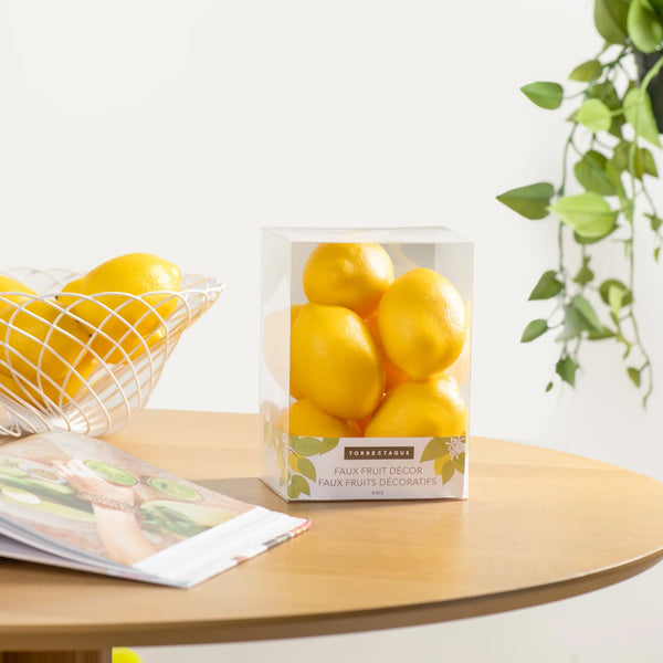 Orchard 8 Piece Faux Fruit Decor Set - Lemons