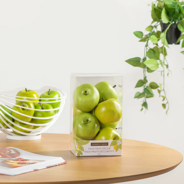 Orchard 8 Piece Faux Fruit Decor Set - Green Apples