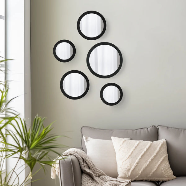 Radius Round 5 Piece Mirror Set - Black