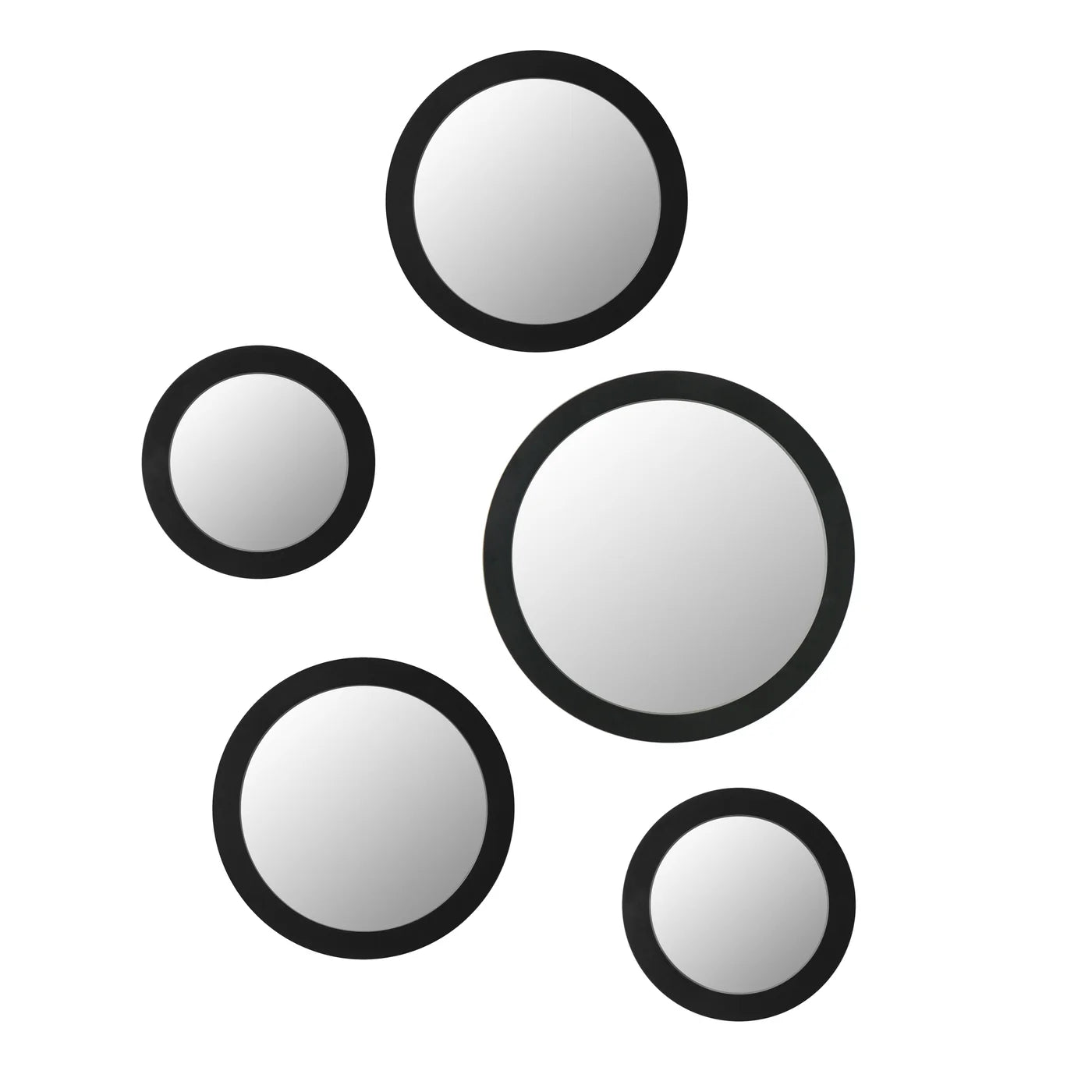 Radius Round 5 Piece Mirror Set - Black