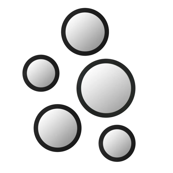 Radius Round 5 Piece Mirror Set - Black